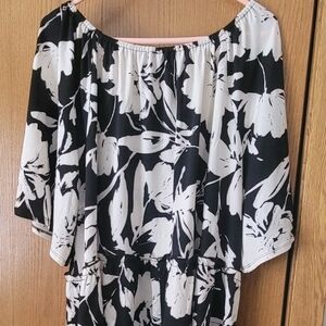Cocomo Black and White Floral Blouse